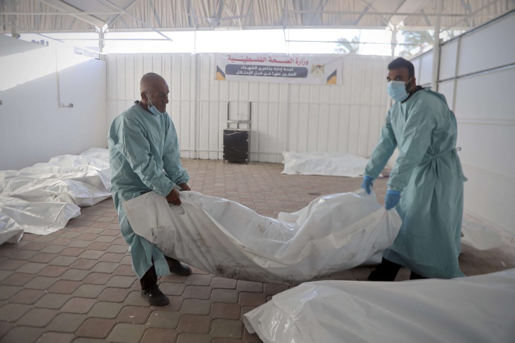 Bodies of Palestinian martyrs